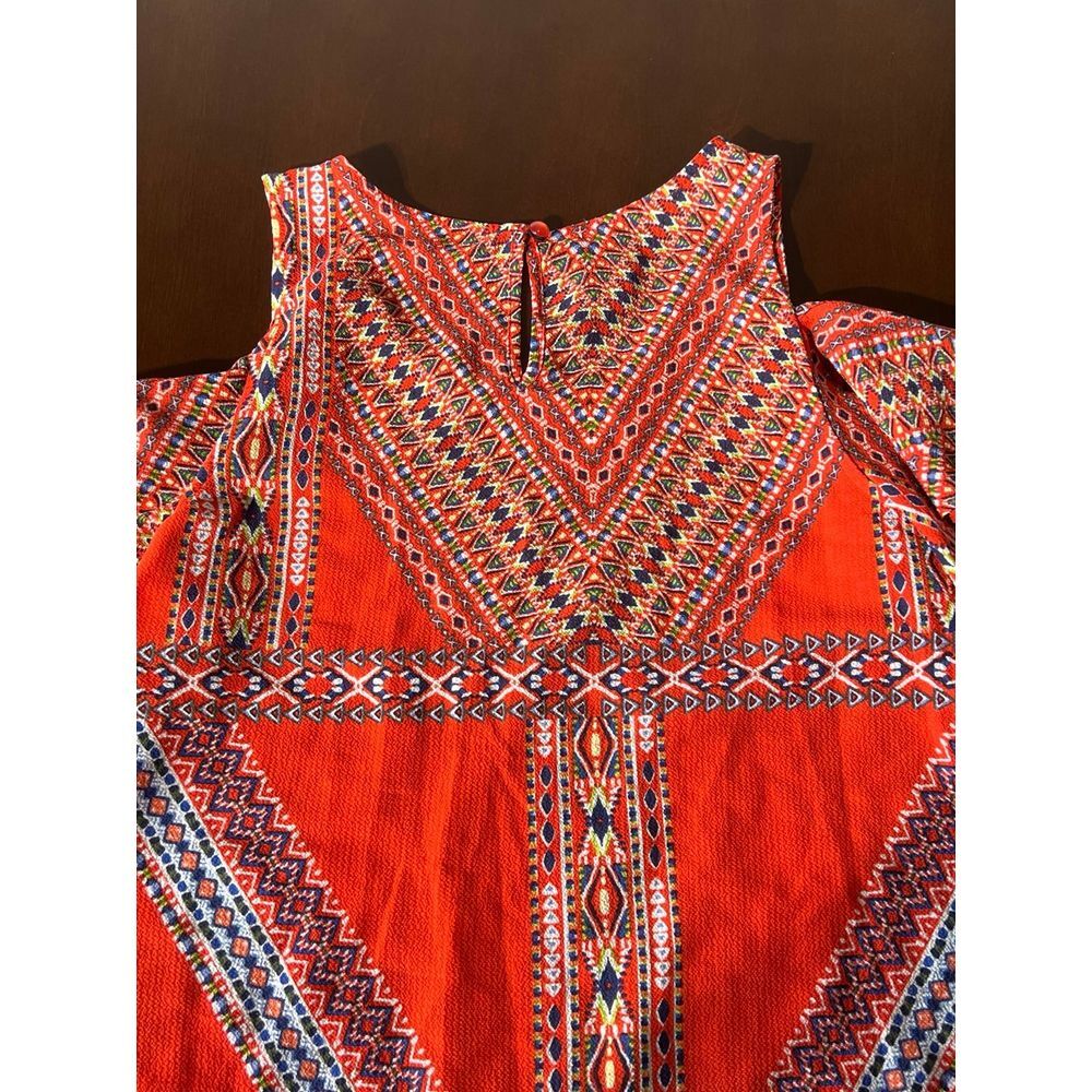 Women's open shoulder blouse super cute vibrant colors size medium‎ - Picture 5 of 6